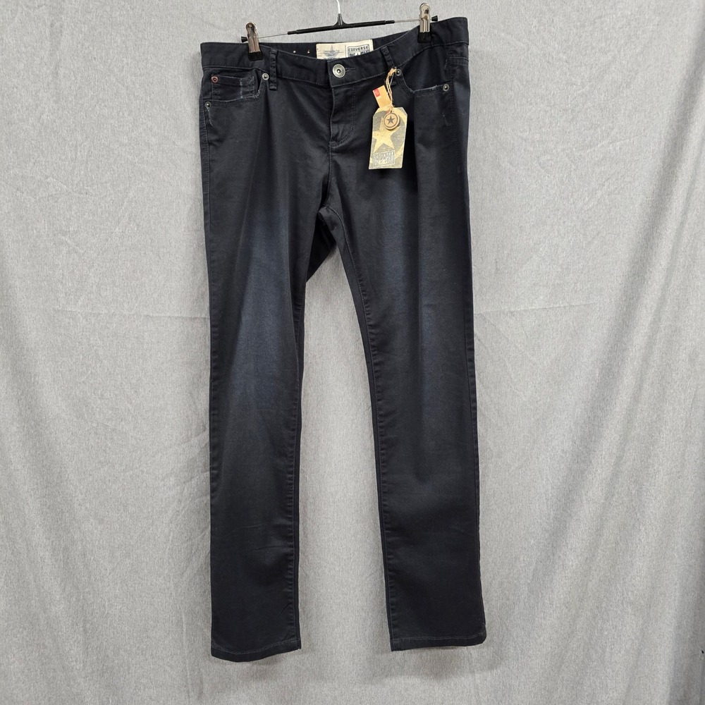 Converse One Star‎ Lexington Legging Jeans Black Low Waist Straight Hip Size 12